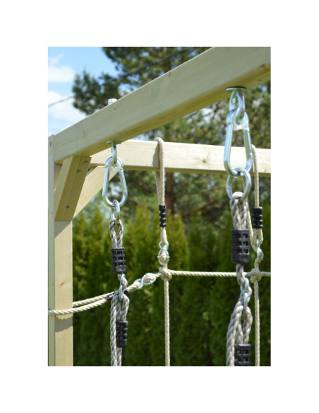 M24G_GK,Casuta de gradina Grey Lodge cu tobogan, leagan, modul sport si bucatarie, Wendi Toys