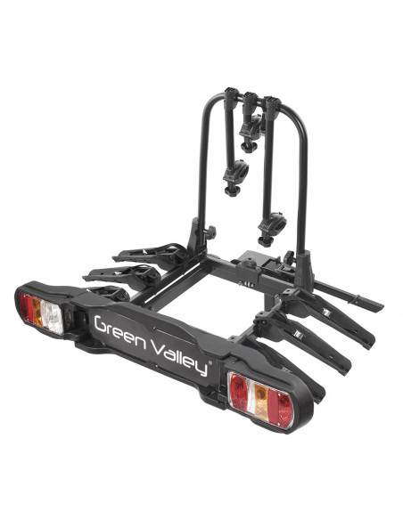 GV160514-3,Suport bicicleta Green Valley Discovery 160514-3 cu prindere pe carligul de remorcare, 3 biciclete, Negru