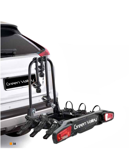 GV160514-3,Suport bicicleta Green Valley Discovery 160514-3 cu prindere pe carligul de remorcare, 3 biciclete, Negru