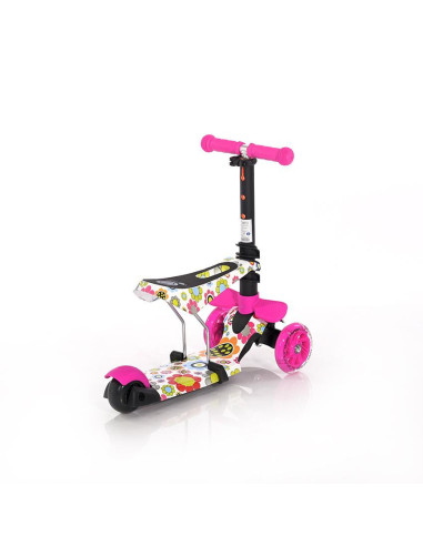 10390020016,Trotineta pentru copii Smart, Pink Flowers