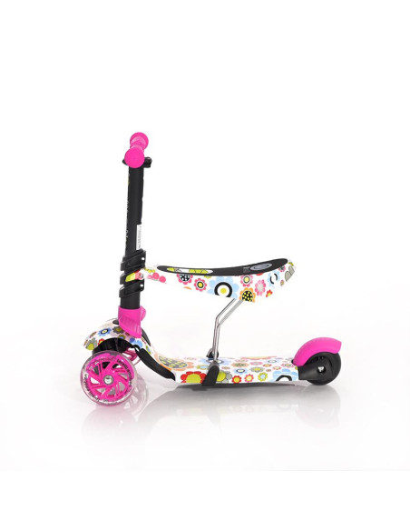 10390020016,Trotineta pentru copii Smart, Pink Flowers