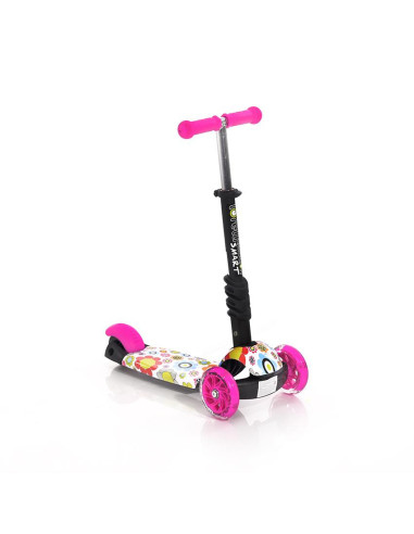 10390020016,Trotineta pentru copii Smart, Pink Flowers