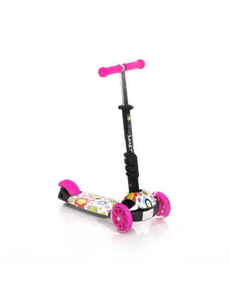 10390020016,Trotineta pentru copii Smart, Pink Flowers