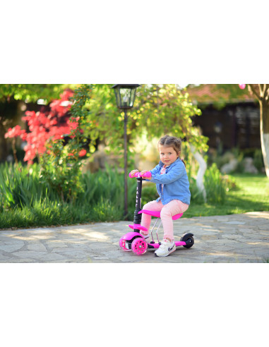 10390020016,Trotineta pentru copii Smart, Pink Flowers
