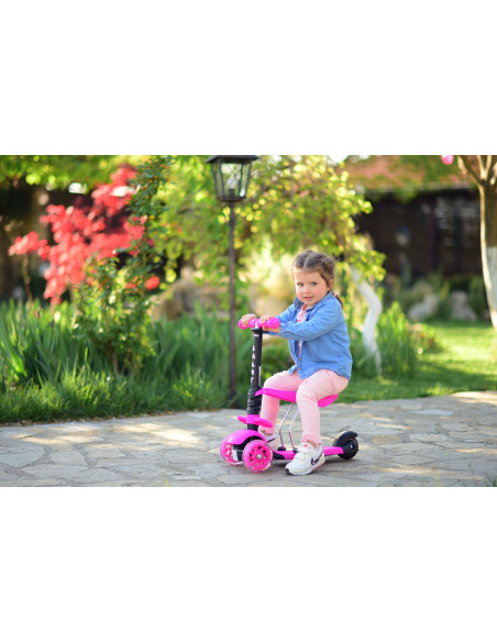 10390020016,Trotineta pentru copii Smart, Pink Flowers