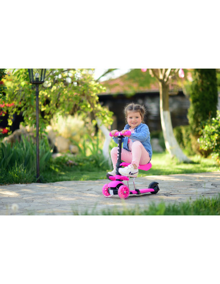 10390020016,Trotineta pentru copii Smart, Pink Flowers