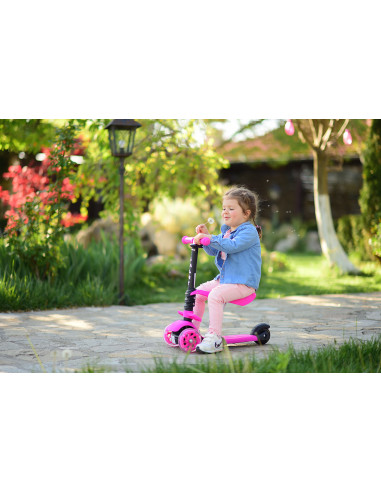 10390020016,Trotineta pentru copii Smart, Pink Flowers