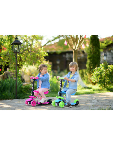 10390020016,Trotineta pentru copii Smart, Pink Flowers