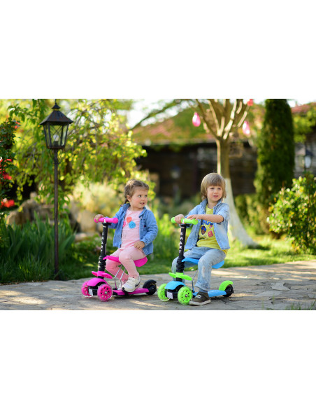 10390020016,Trotineta pentru copii Smart, Pink Flowers