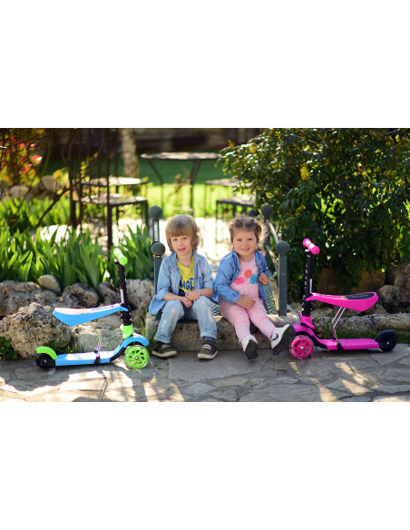 10390020016,Trotineta pentru copii Smart, Pink Flowers