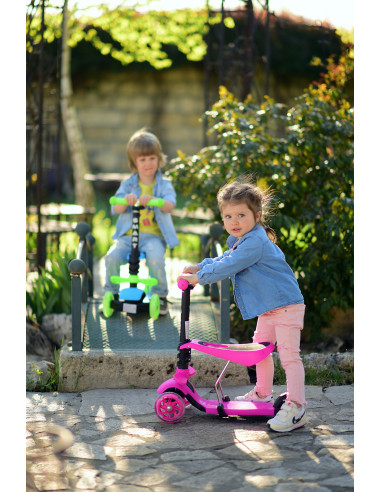 10390020016,Trotineta pentru copii Smart, Pink Flowers