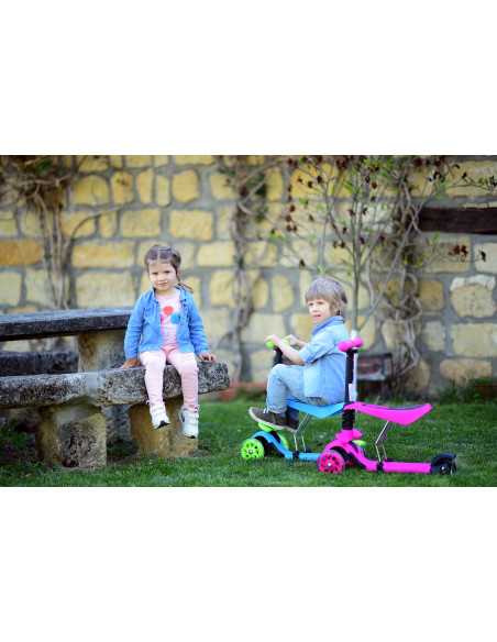 10390020016,Trotineta pentru copii Smart, Pink Flowers