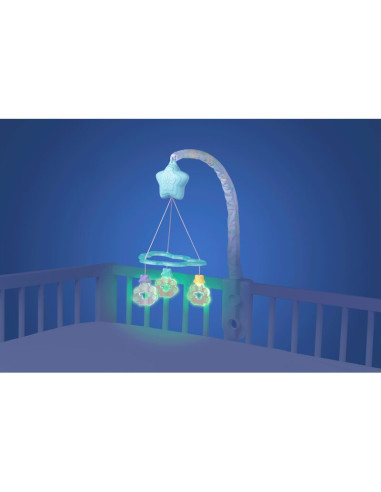 BN-0187713,Carusel muzical, Playgro, Cu stelute si norisori, Pana la 30 de minute de muzica linistitoare, Cu 3 moduri de functio