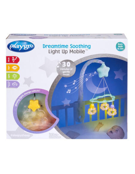 BN-0187713,Carusel muzical, Playgro, Cu stelute si norisori, Pana la 30 de minute de muzica linistitoare, Cu 3 moduri de functio