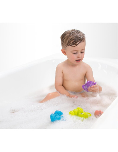 BN-188417,Set 8 jucarii de baie, Playgro, Animalute, Fara gauri, Culori contrastante, Stimuleaza imaginatia si abilitatile motor