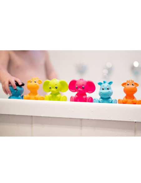 BN-188417,Set 8 jucarii de baie, Playgro, Animalute, Fara gauri, Culori contrastante, Stimuleaza imaginatia si abilitatile motor