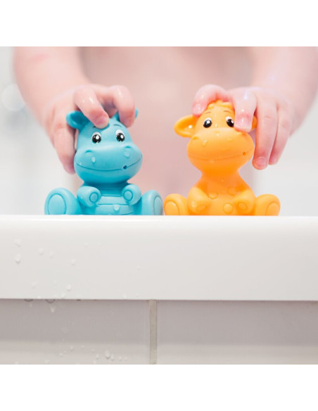 BN-188417,Set 8 jucarii de baie, Playgro, Animalute, Fara gauri, Culori contrastante, Stimuleaza imaginatia si abilitatile motor
