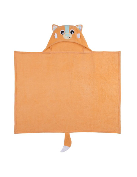 BN-0188235,Prosop de baie, Playgro, Friendly Forest, Cu gluga si codita, 100% bumbac, 60x80 cm, Fox, Portocaliu