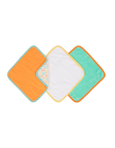 BN-0188236,Set 3 lavete, Playgro, 25x25 cm, Colorate, Moi si pufoase, Cu multiple utilizari, 0 luni+, Forest