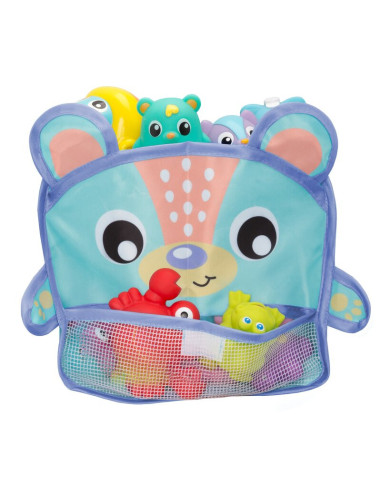 BN-187632,Organizator de baie, Playgro, Pentru jucarii, Cu ventuze, Rezistent la apa si mucegai, Inchidere prin velcro, 6 luni+,