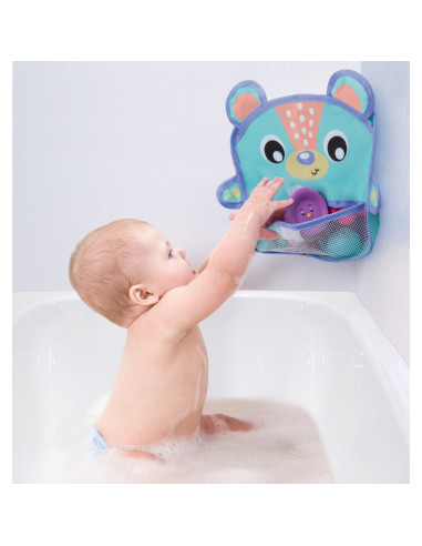 BN-187632,Organizator de baie, Playgro, Pentru jucarii, Cu ventuze, Rezistent la apa si mucegai, Inchidere prin velcro, 6 luni+,