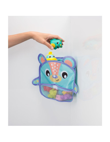 BN-187632,Organizator de baie, Playgro, Pentru jucarii, Cu ventuze, Rezistent la apa si mucegai, Inchidere prin velcro, 6 luni+,