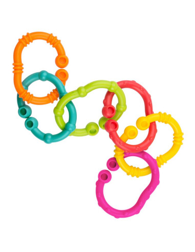 BN-0188328,Set jucarii interactive, Playgro, Include 6 cupe pentru stivuire, 6 inele, o jucarie din plus si o jucarie cu ventuza