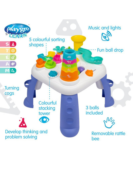 BN-6388396,Centru de activitati, Playgro, Cu sunete si lumini, Cu 12 activitati diferite, Fara BPA, 12 luni+, Sensory Explorer M