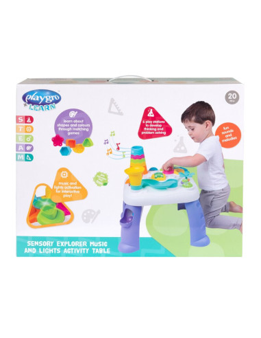 BN-6388396,Centru de activitati, Playgro, Cu sunete si lumini, Cu 12 activitati diferite, Fara BPA, 12 luni+, Sensory Explorer M