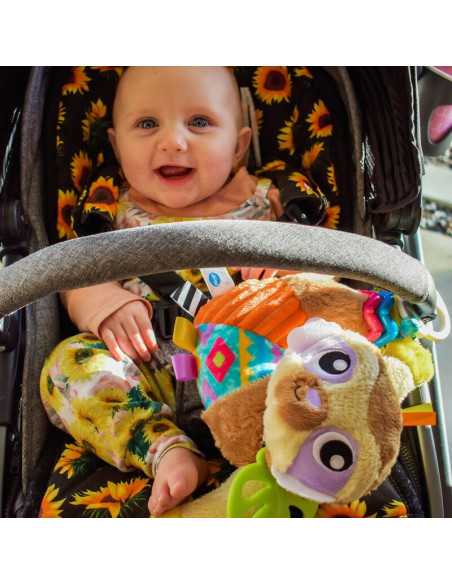 BN-188472,Jucarie carucior sau scaun auto, Playgro, Salo, Cu inele pentru dentitie, Cu diverse forme si texturi, Cu sunete si zo