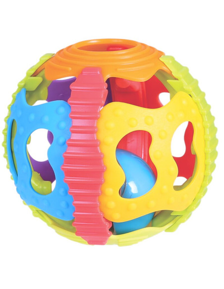 BN-4083681,Minge zornaitoare, Playgro, Cu diverse forme si texturi, 6 luni+, Shake Rattle & Roll Ball