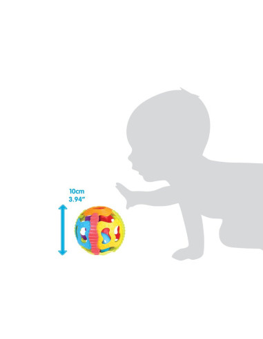 BN-4083681,Minge zornaitoare, Playgro, Cu diverse forme si texturi, 6 luni+, Shake Rattle & Roll Ball