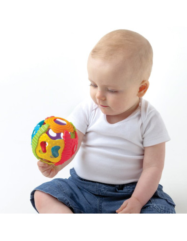 BN-4083681,Minge zornaitoare, Playgro, Cu diverse forme si texturi, 6 luni+, Shake Rattle & Roll Ball