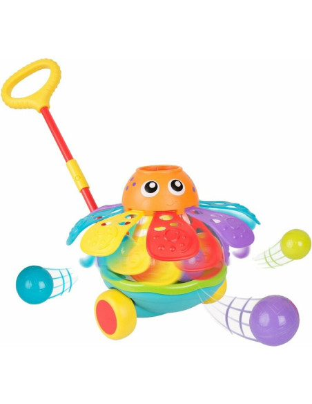 BN-408637407,Jucarie de impins, Playgro, Cu 3 bile colorate, Cu maner detasabil, 6 luni+, Push Along Ball Popping Octopus