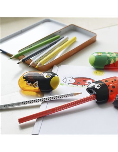 Ascutitoare cu radiera buburuza faber-castell