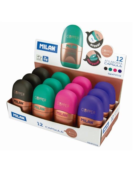 Ascutitoare cu radiera Copper MILAN