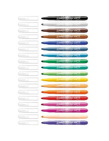 Set Carioci Stabilo Power Max, 18 culori/set