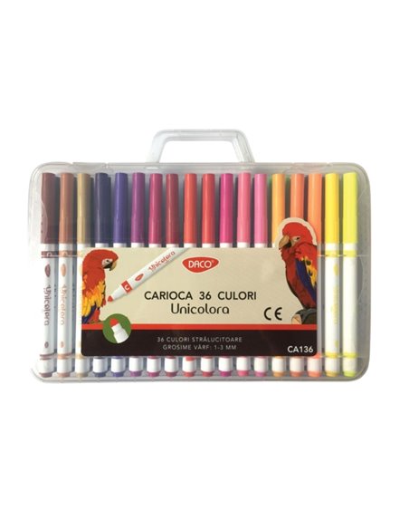 Carioci Daco 36 culori/set, varf conic, Unicolor Carioci Daco 36 culori/set, varf conic, Unicolor
