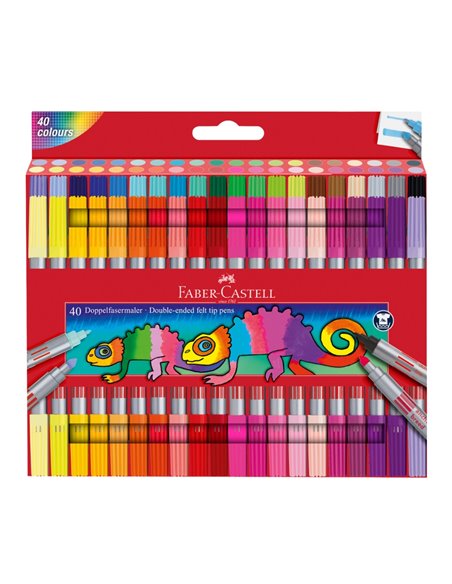 Carioci cu 2 capete Faber-Castell FC151140, 40 culori