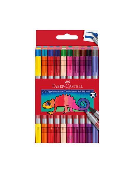 Carioci cu 2 capete Faber-Castell FC151119, 20 culori