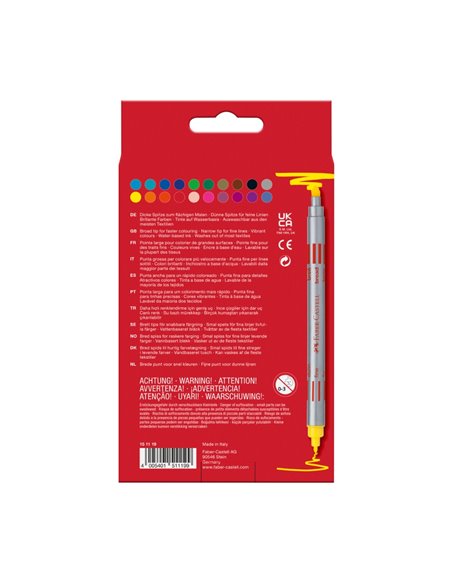 Carioci cu 2 capete Faber-Castell FC151119, 20 culori