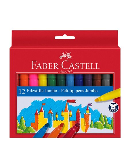 Carioci Jumbo Faber-Castell FC554312, 12 culori