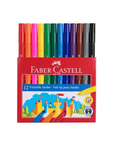 Carioci Jumbo Faber-Castell FC554312, 12 culori