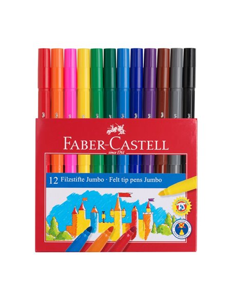 Carioci Jumbo Faber-Castell FC554312, 12 culori