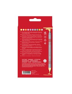 Carioci cu 2 capete Faber-Castell FC151112, 10 culori, Pastel 2