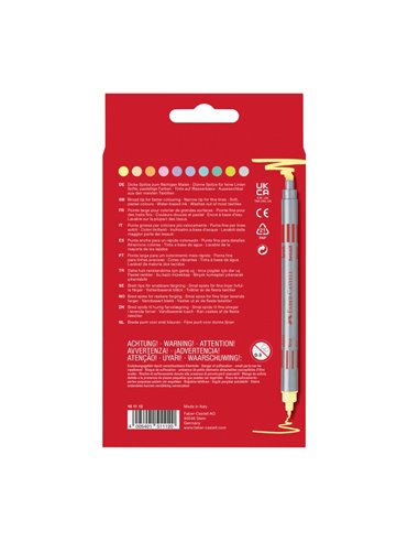 Carioci cu 2 capete Faber-Castell FC151112, 10 culori, Pastel