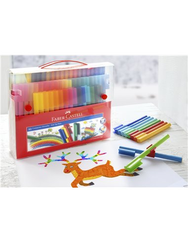 Carioci connector cut Faber-Castell FC155579, 80 culori