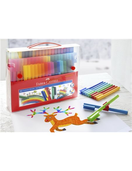 Carioci connector cut Faber-Castell FC155579, 80 culori