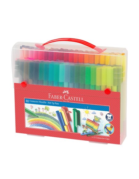 Carioci connector cut Faber-Castell FC155579, 80 culori