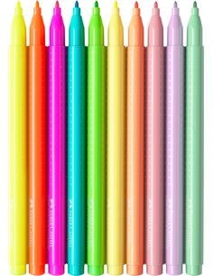 Carioci Faber-Castell FC155312 Grip, Pastel/Neon, 10 culori 2